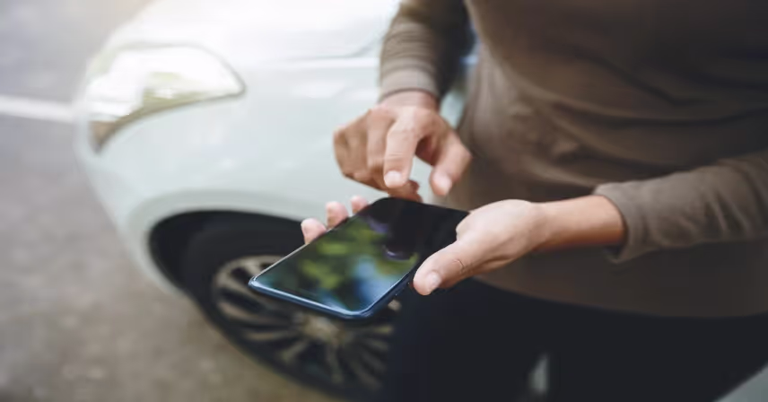 a person holding a cell phone