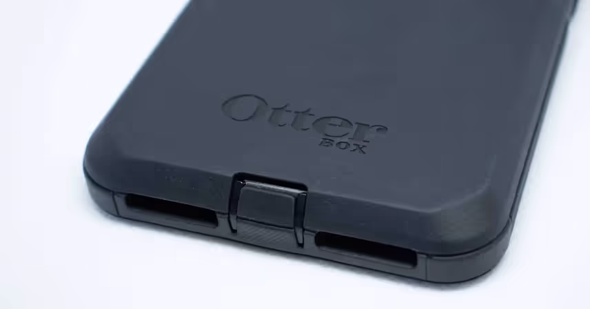 close up of an otterbox cell phone case