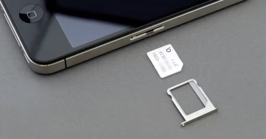 close up of a sim card