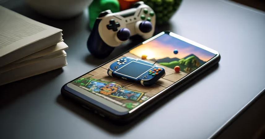 a cellphone with a game on the screen