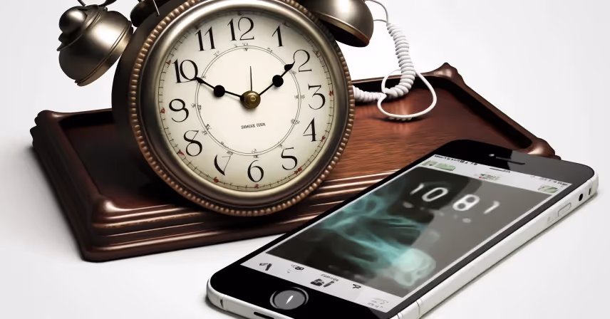 a cell phone and an alarm clock