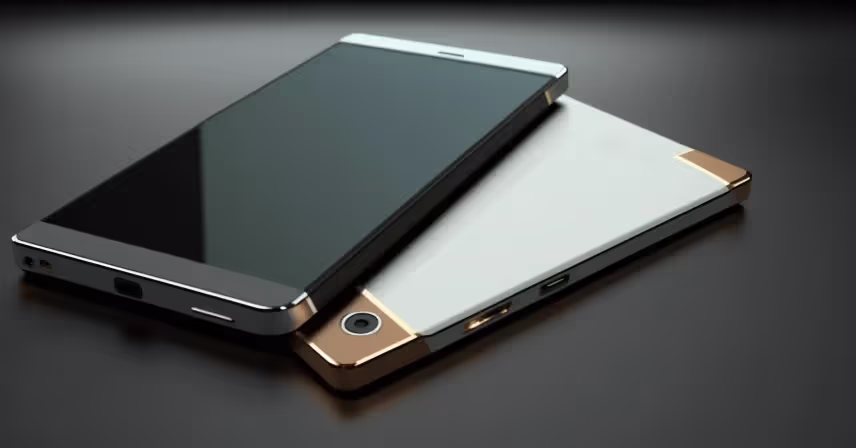 two cell phones laying flat