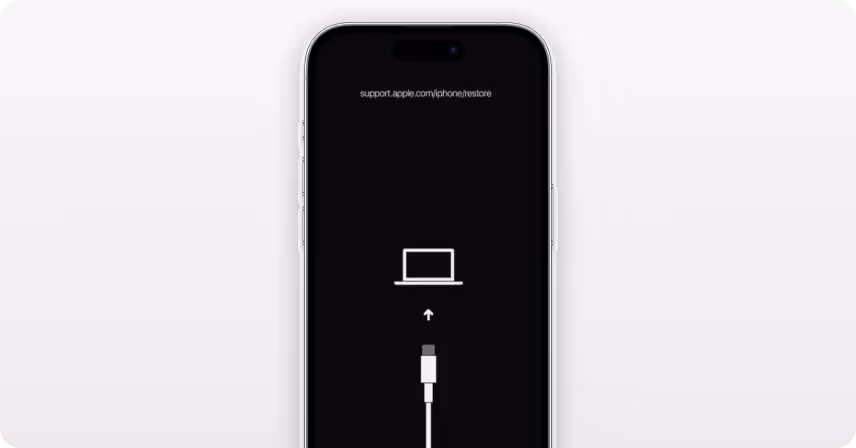 an iphone displaying a screen of recovery mode