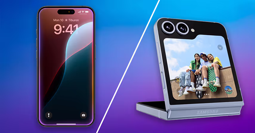 A digital illustration showing a smartphone lying on its back with a three-dimensional, holographic human face emerging from the screen.