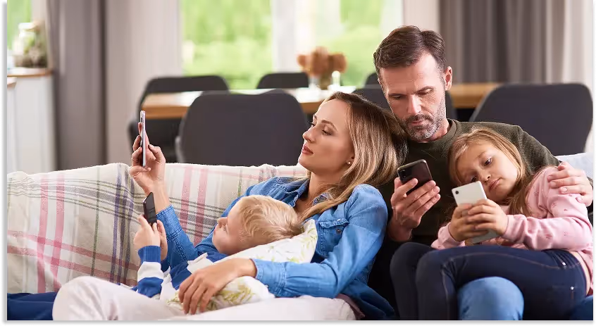 Family with T-Mobile phones