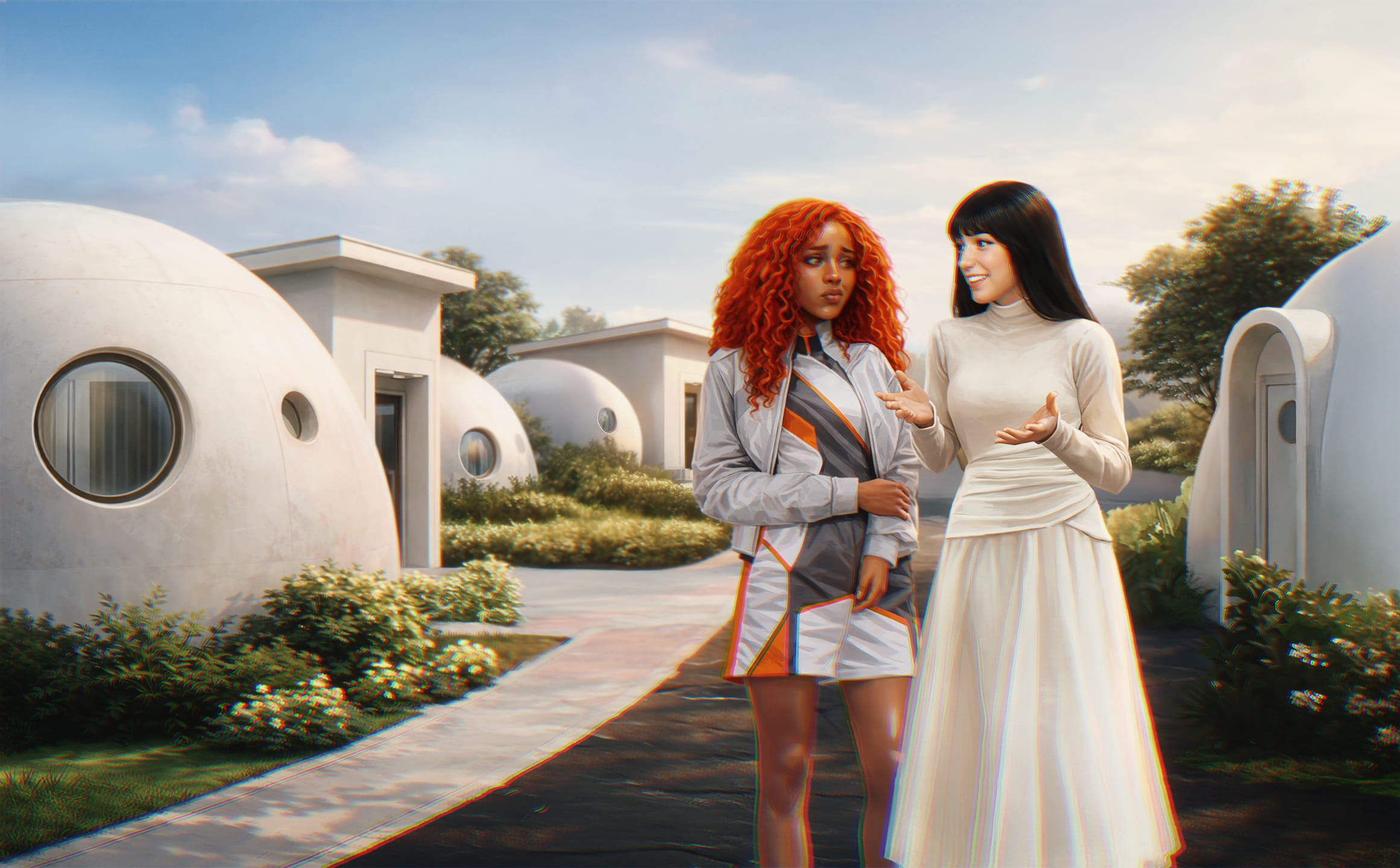 NYKIA AND DELLA STROLL THROUGH THE MID REGION