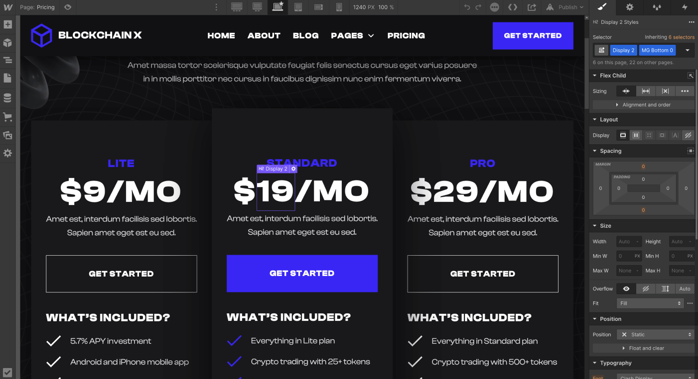 eCommerce Content - Blockchain X Webflow Template