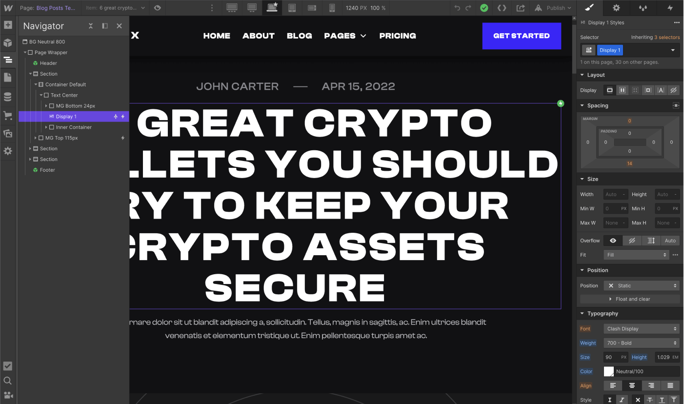 CMS Page - Blockchain X Webflow Template