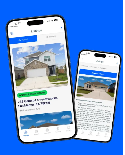Tirios mobile app interface shown on smartphone with portfolio tracking and investment tools