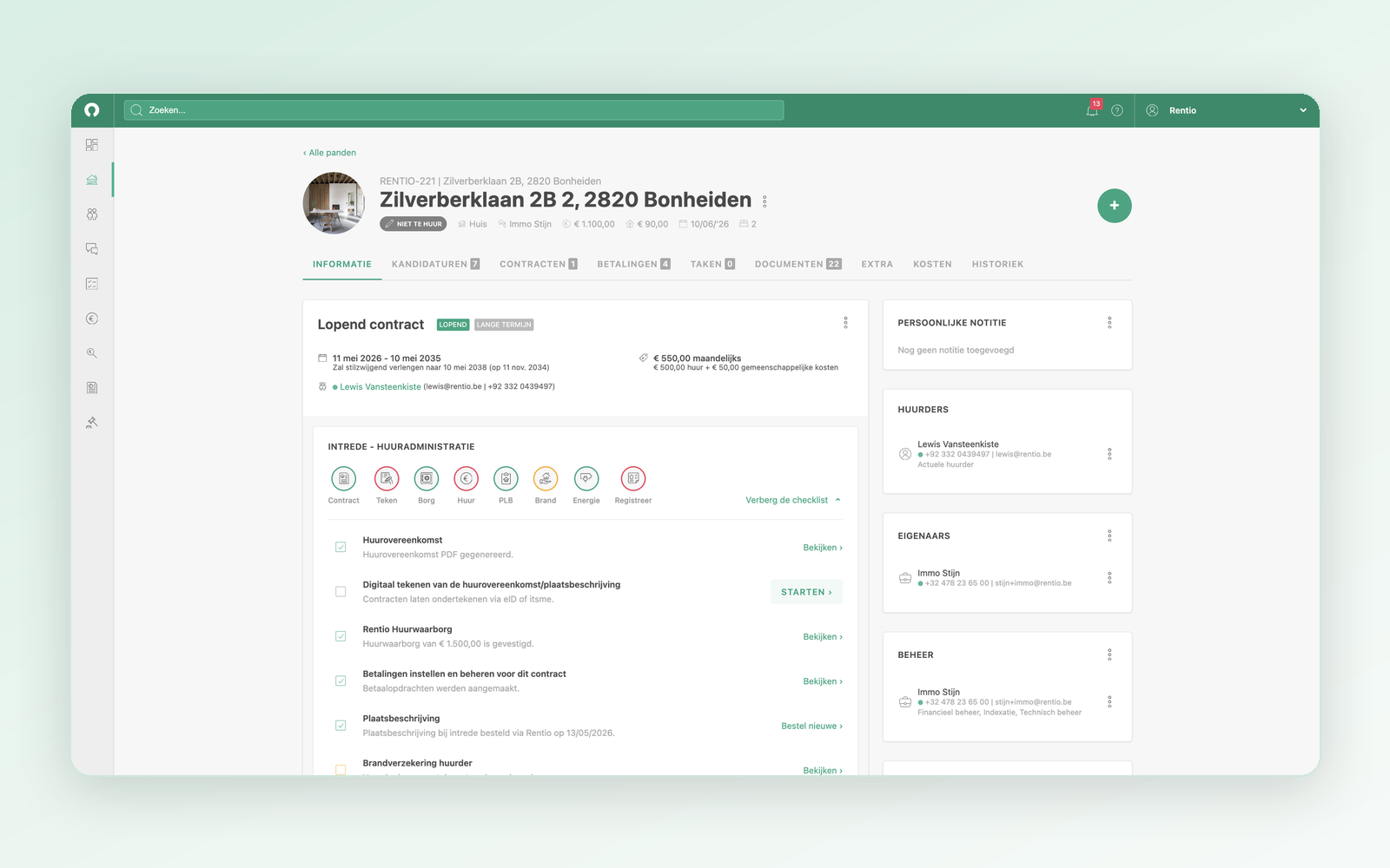 L'administration locative dans Rentio