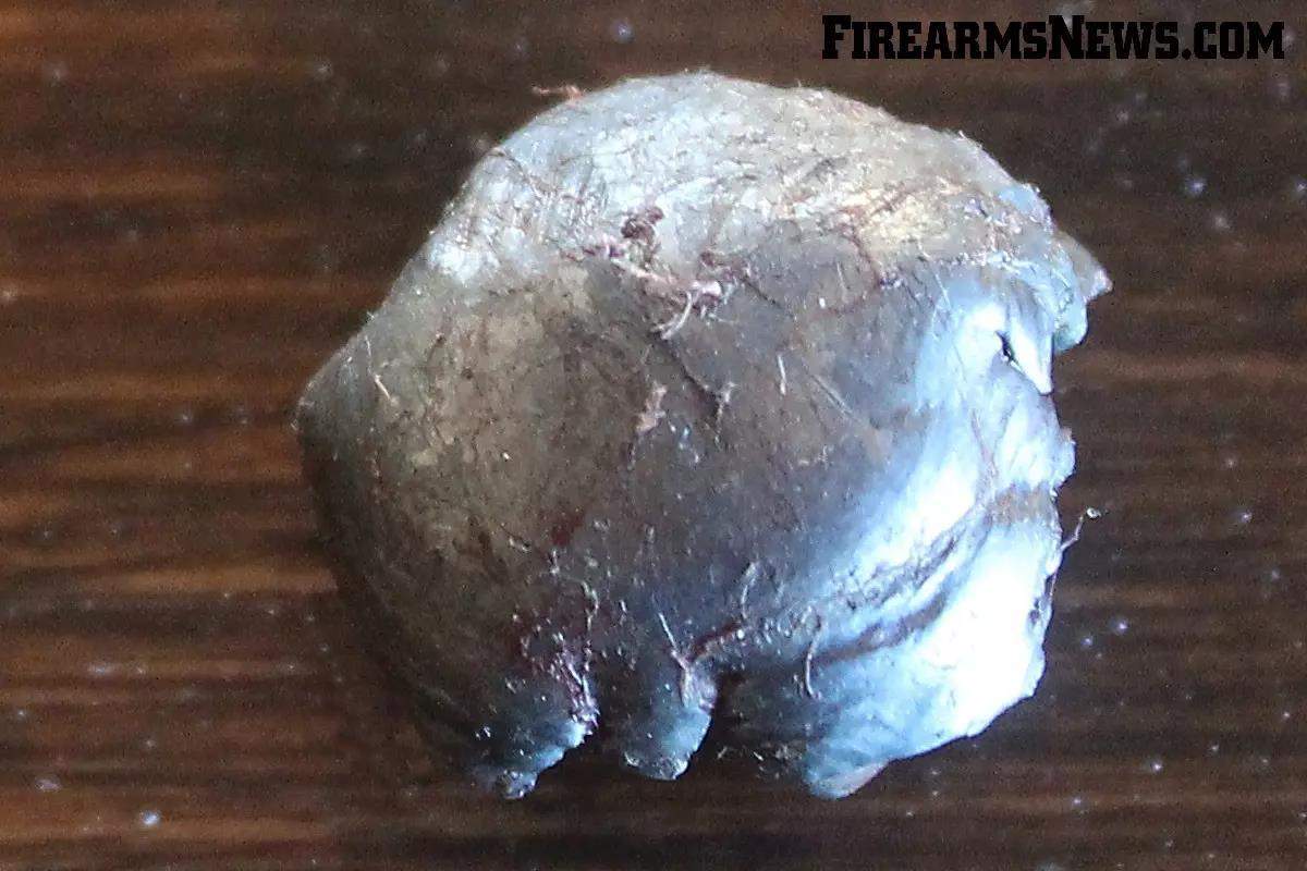 This 140-grain Remington Core-Lokt was recovered from Caroline Boddington’s red stag…against the hide on the far side.