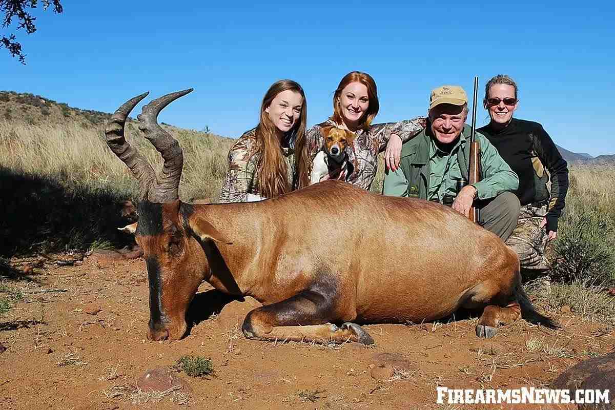 Caroline, Brittany, Craig, and Donna Boddington with a fine Cape hartebeest.