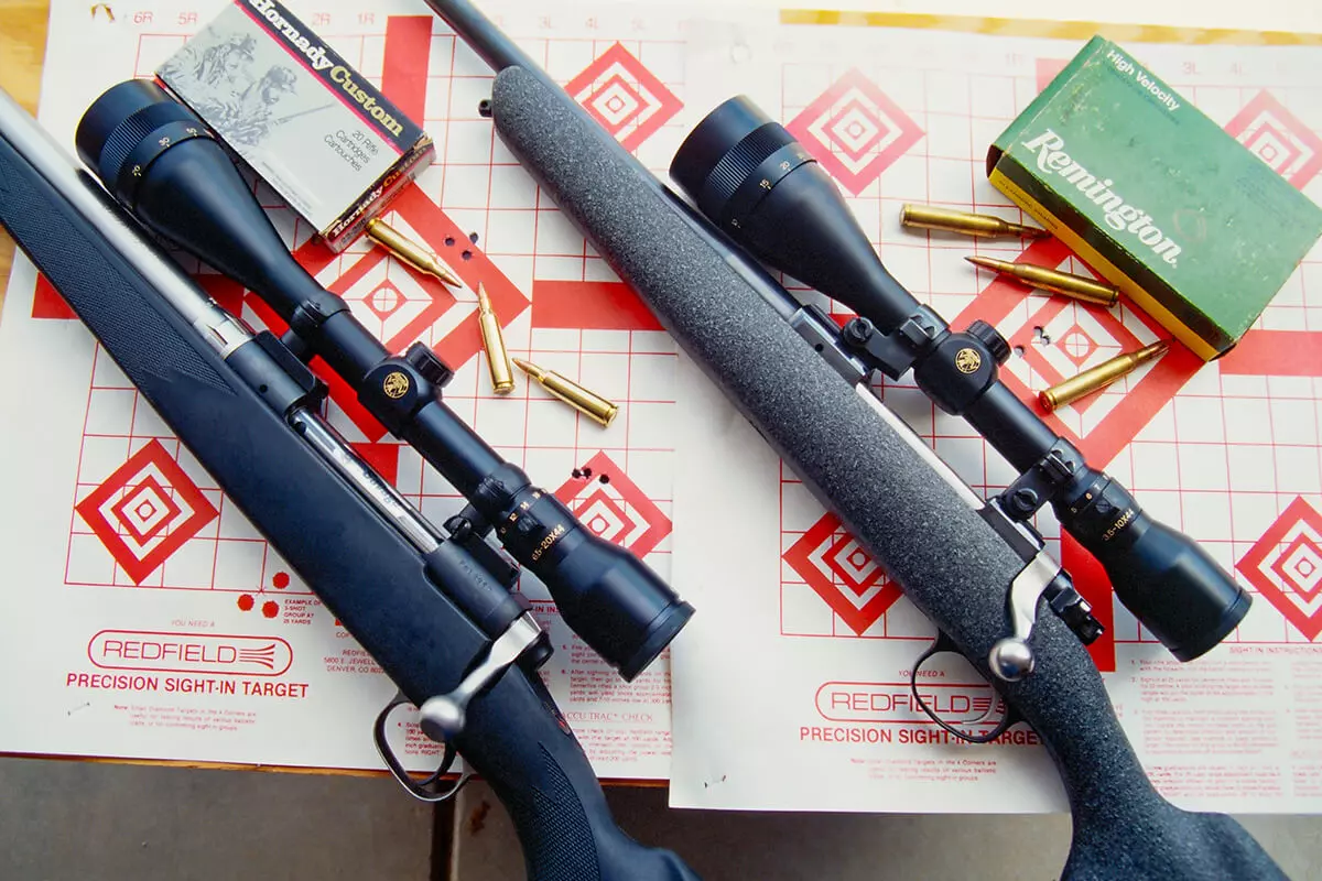 rifles with paper targets