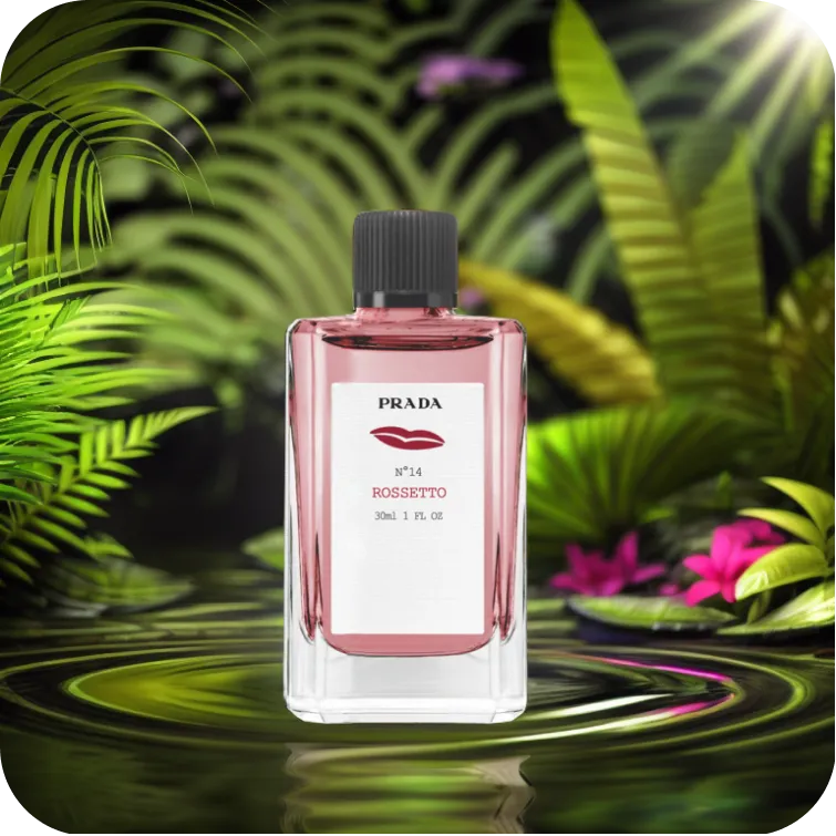 perfume product photos with tropical background
