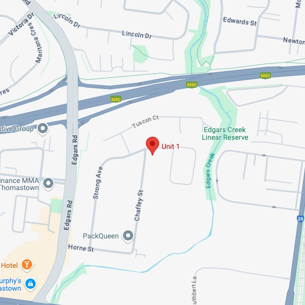 Map showing Unit 1 location near Edgars Creek Linear Reserve