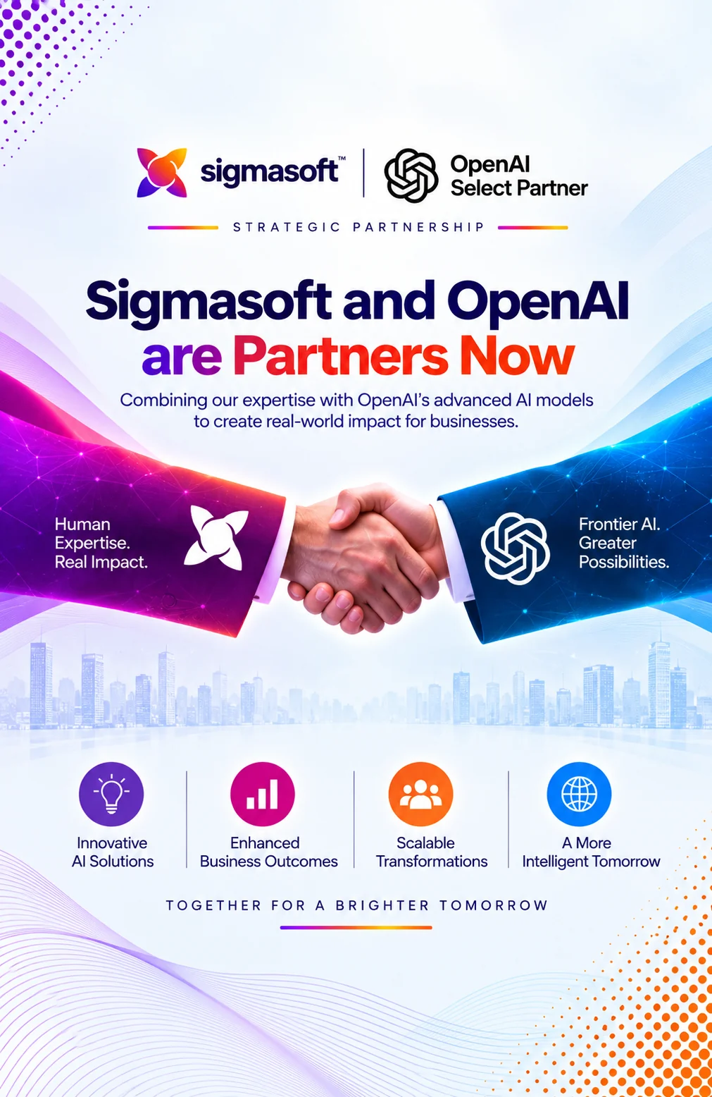Sigmasoft and OpenAI are partners now — Sigmasoft named an OpenAI Select Partner, combining expertise with OpenAI's advanced AI models to create real-world impact for businesses.