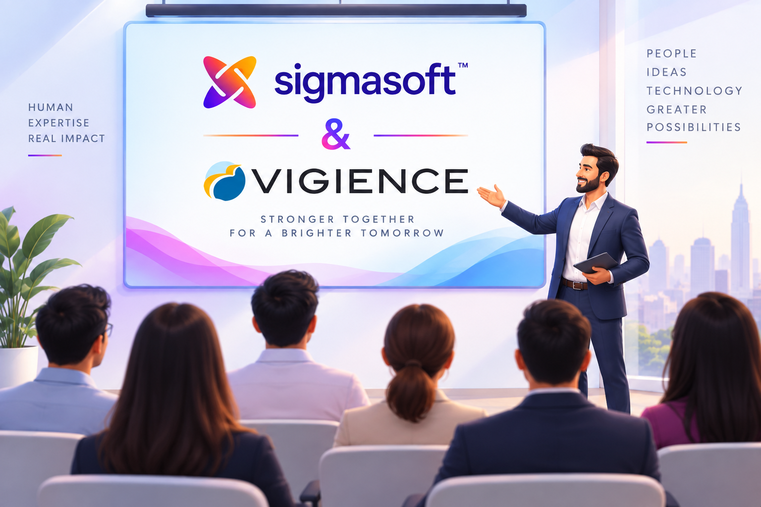 Sigmasoft and Vigience joint session at Dreamforce 2026 - stronger together for a brighter tomorrow.