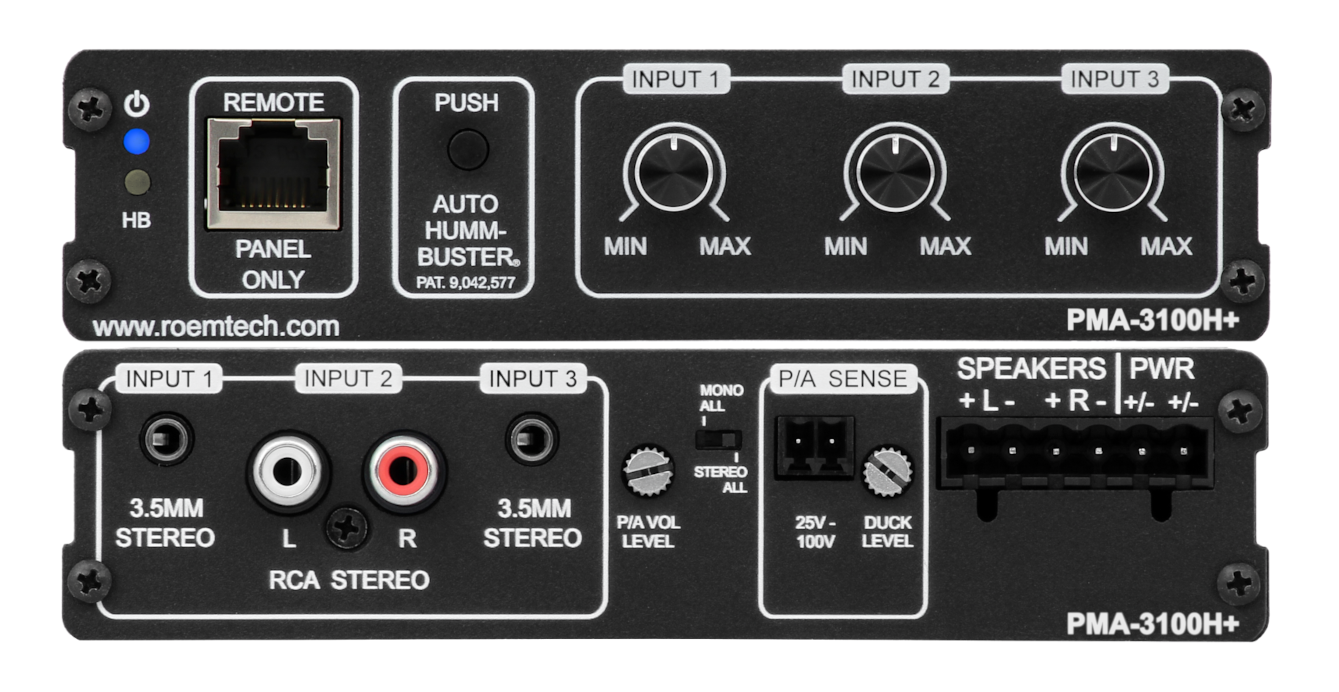 PMA-3100H+ | 100-Watt Classroom Audio Amplifier | Roemtech