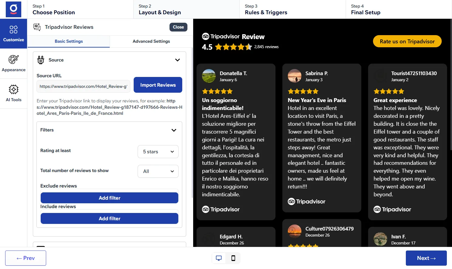 TripAdvisor Reviews