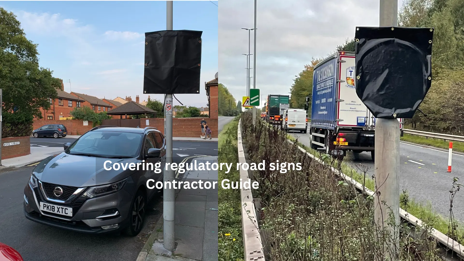 The Complete Guide to Covering Regulatory Road Signs Safely — UK Contractor Guide