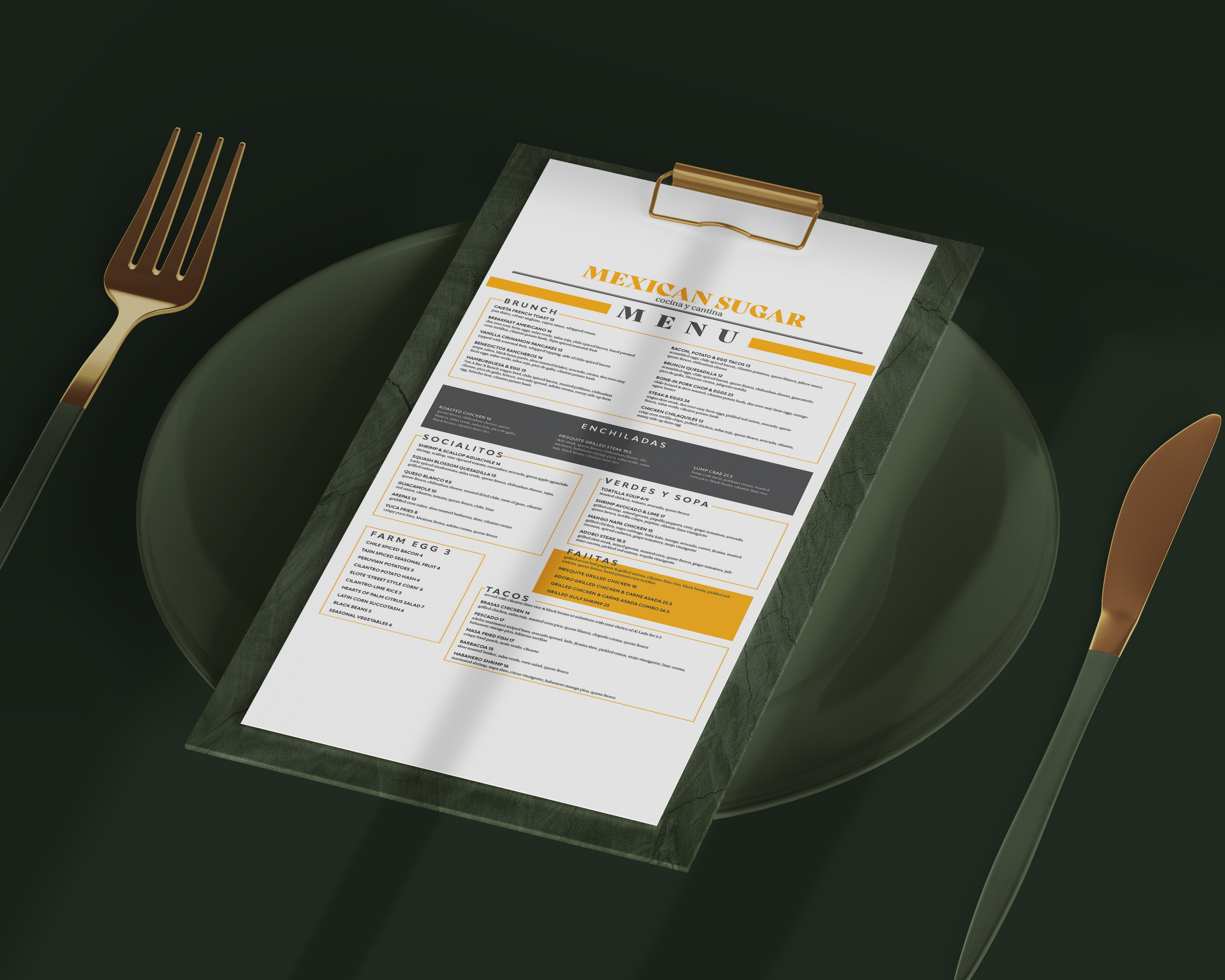 Menu mockup
