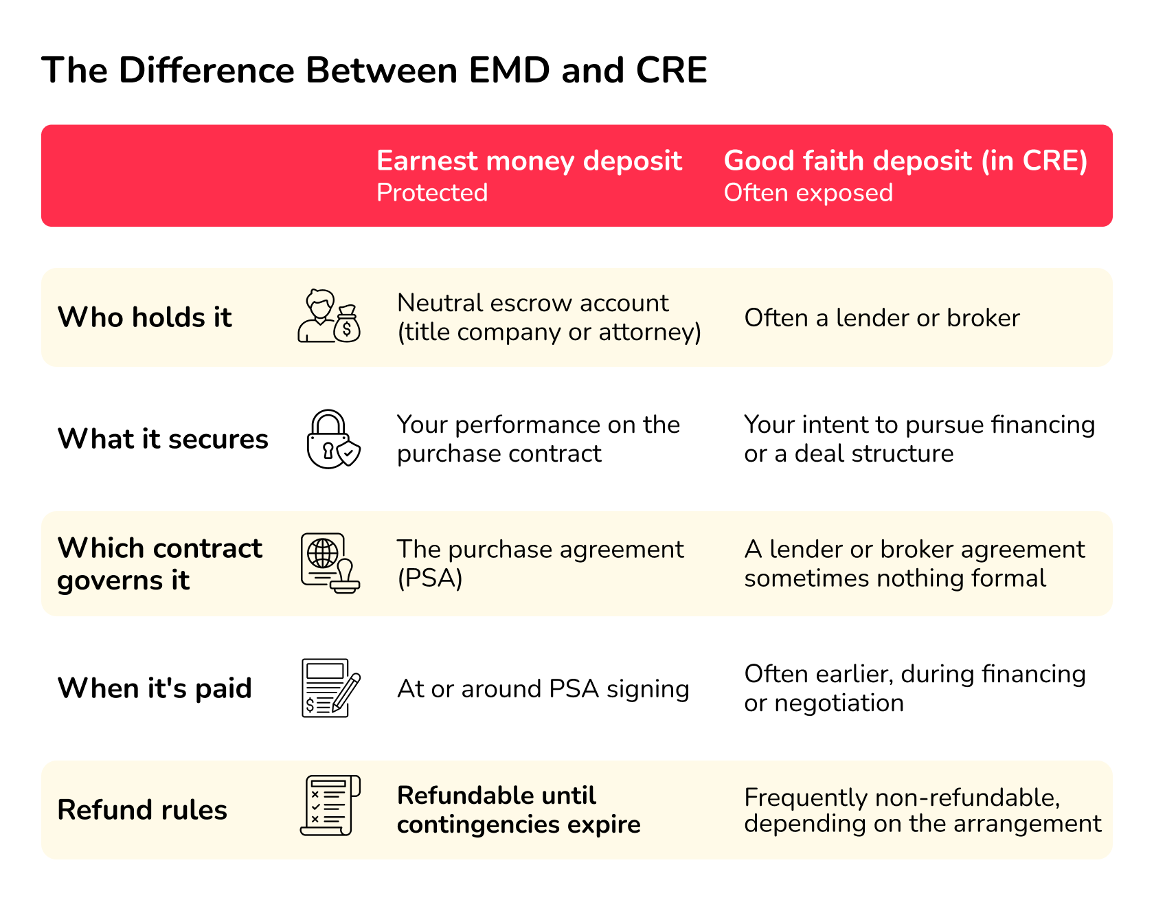 the difference between emd and cre