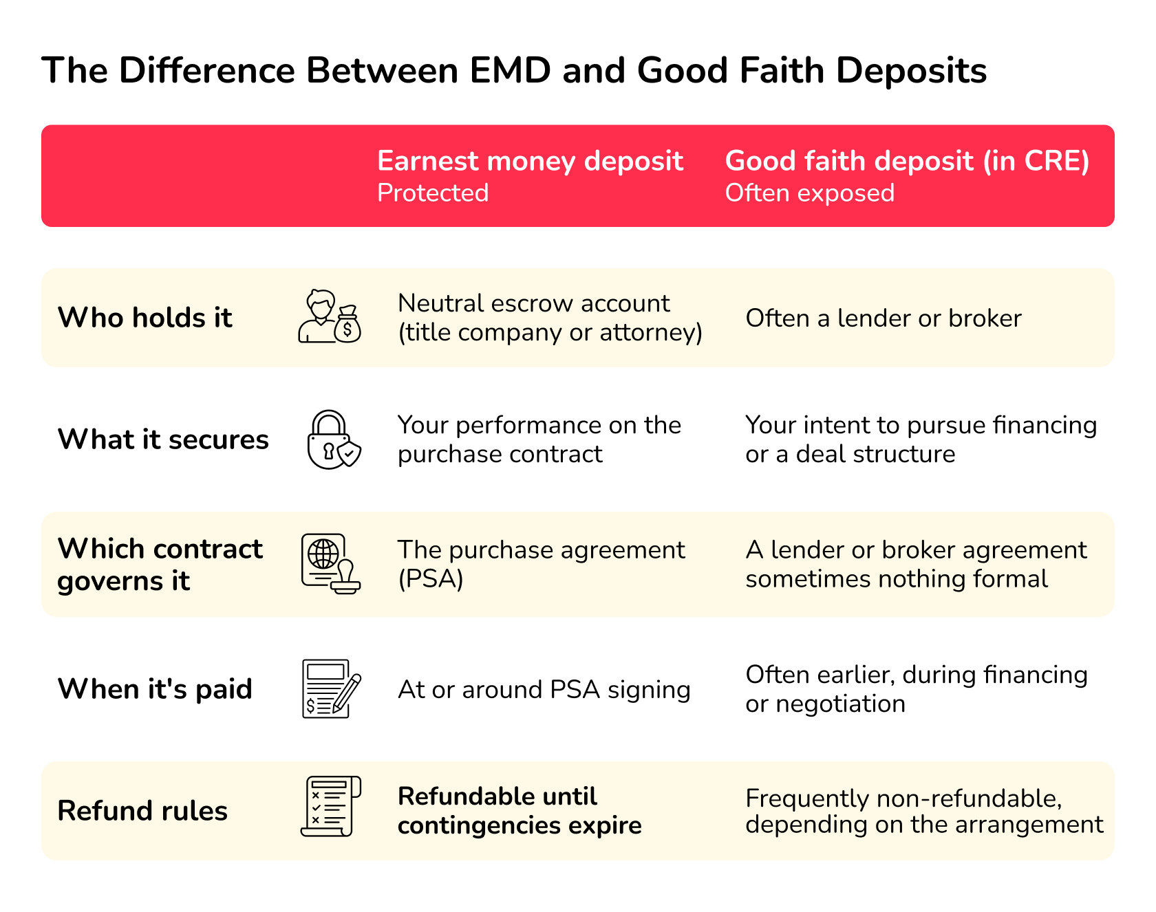 emd vs good faith deposits