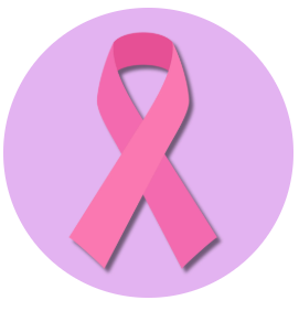 A pink ribbon on a purple circleAI-generated content may be incorrect.