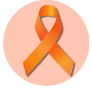 A orange ribbon on a pink circleAI-generated content may be incorrect.