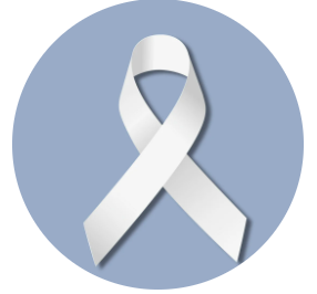 A white ribbon on a blue circleAI-generated content may be incorrect.