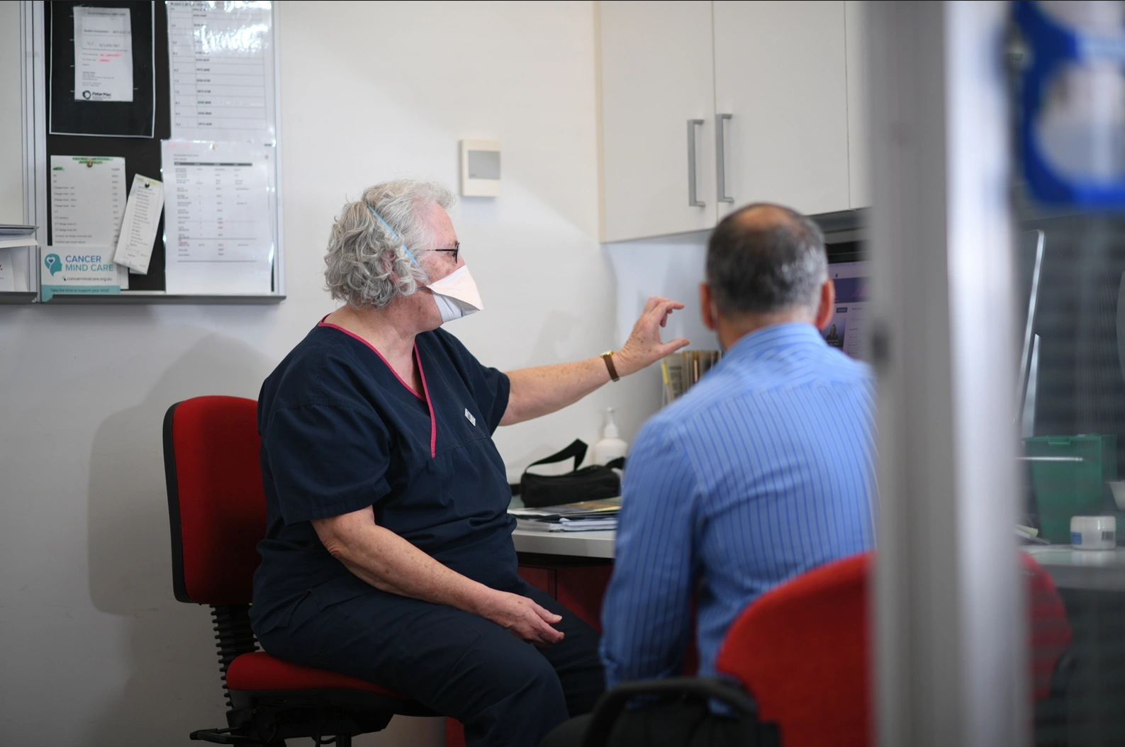 Patient in an appointment with a healthcare professional