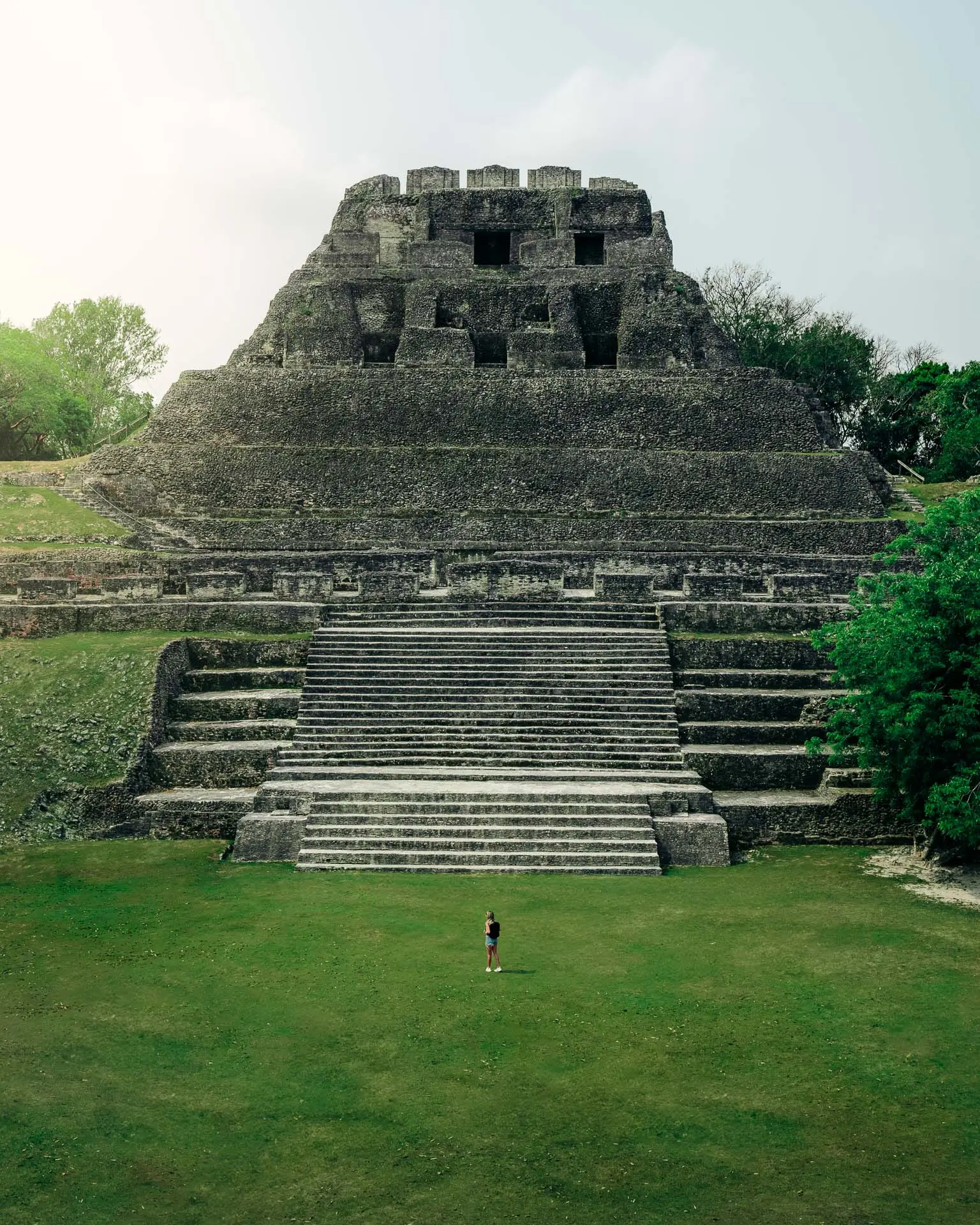Ancient Maya temple at Xunantunich near Sweet Songs Jungle Lodge in Belize.