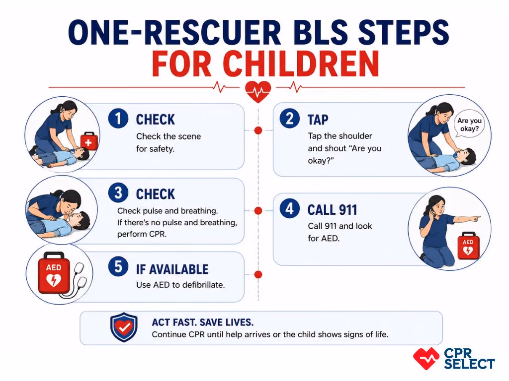 One-Rescuer BLS Steps for Children