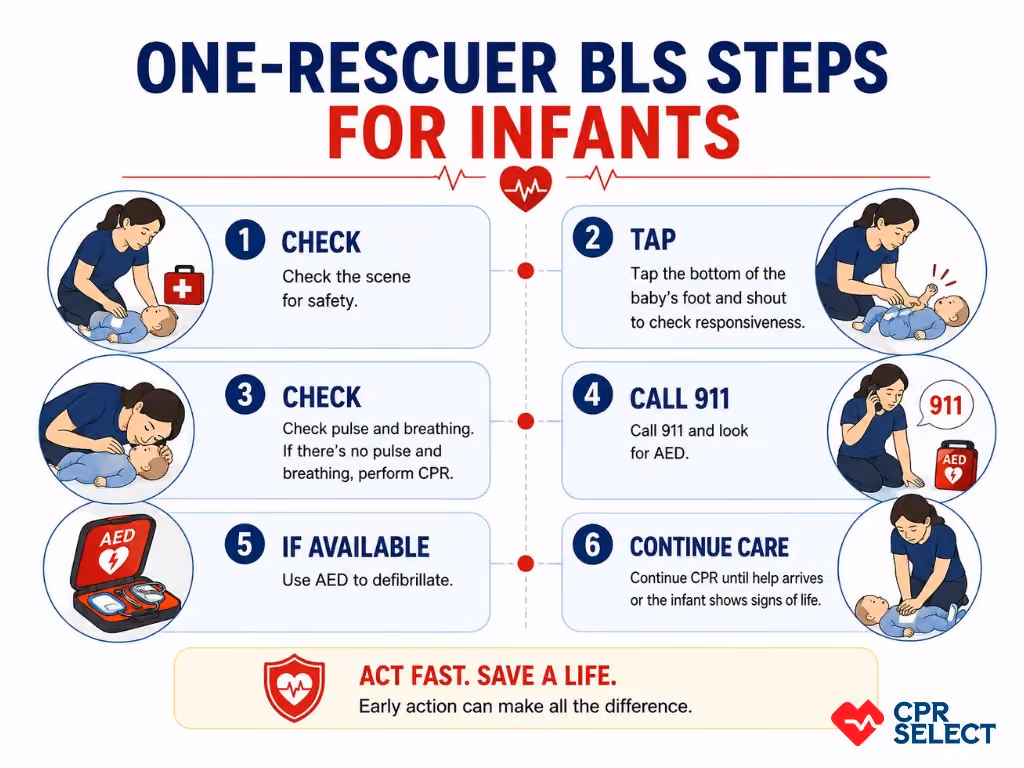 One-Rescuer BLS Steps for Infants