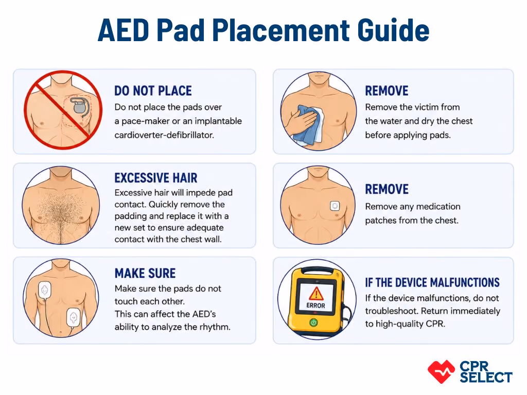 AED pad placement guide