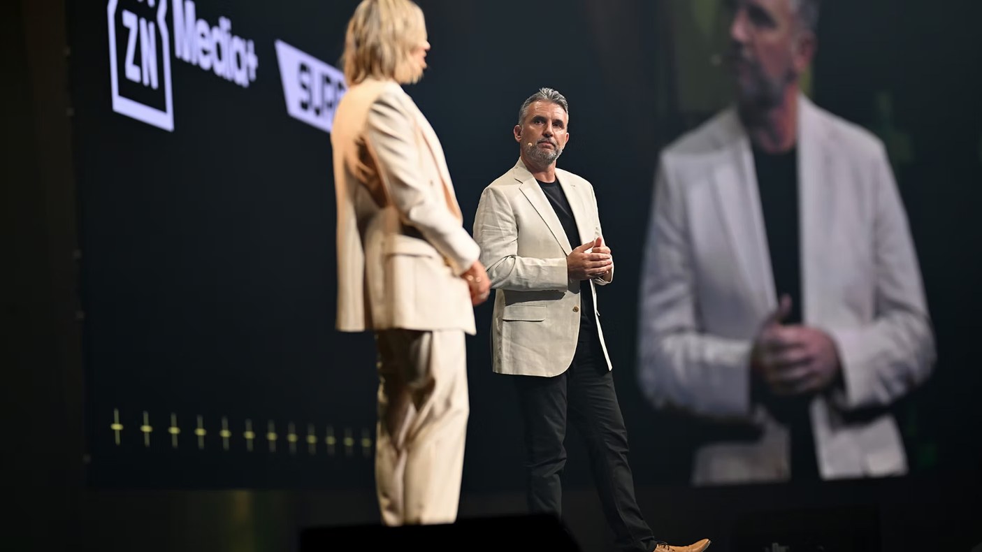DAZN Media+ and SureVision partnership announcement on stage
