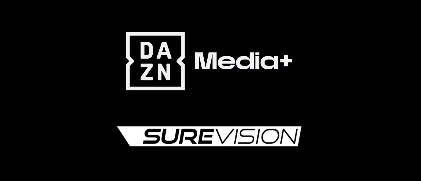 DAZN Media+ and SureVision logos