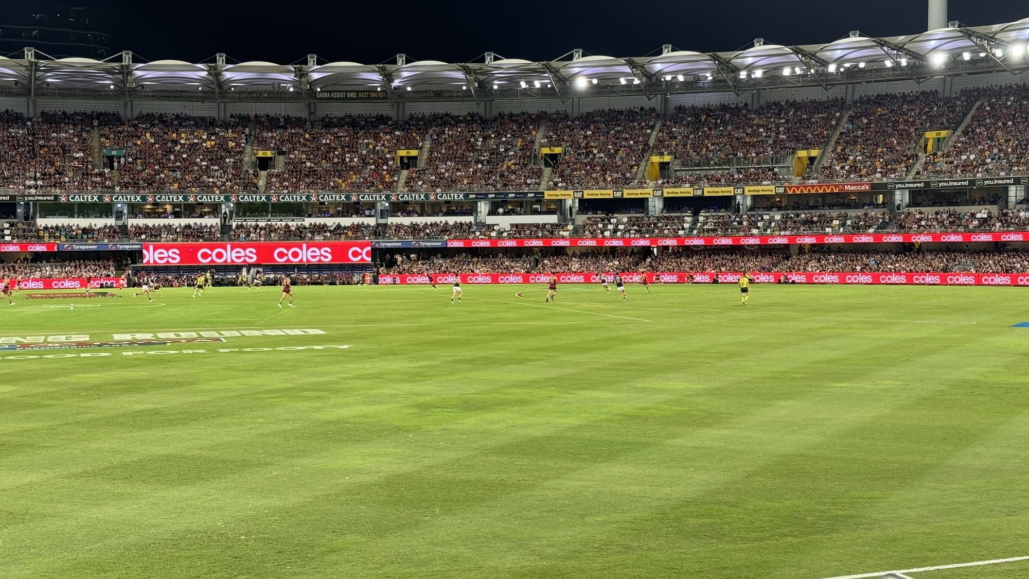 The Gabba at night with perimeter LED
