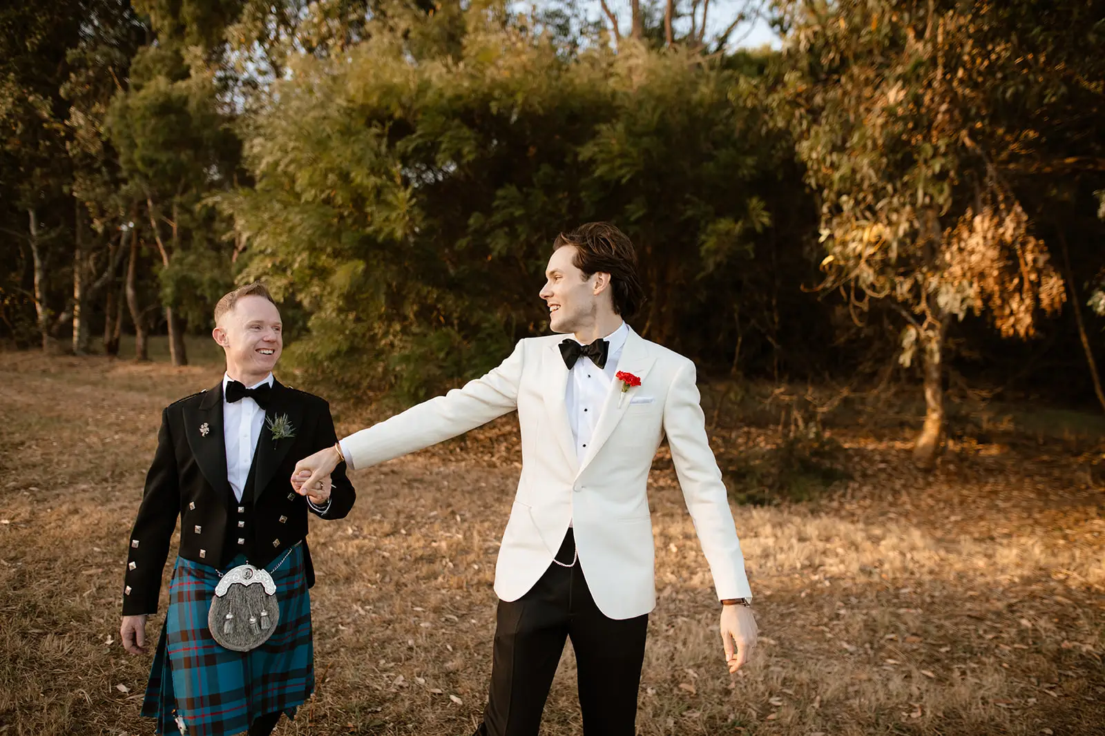 Wedding guests celebrating during the reception