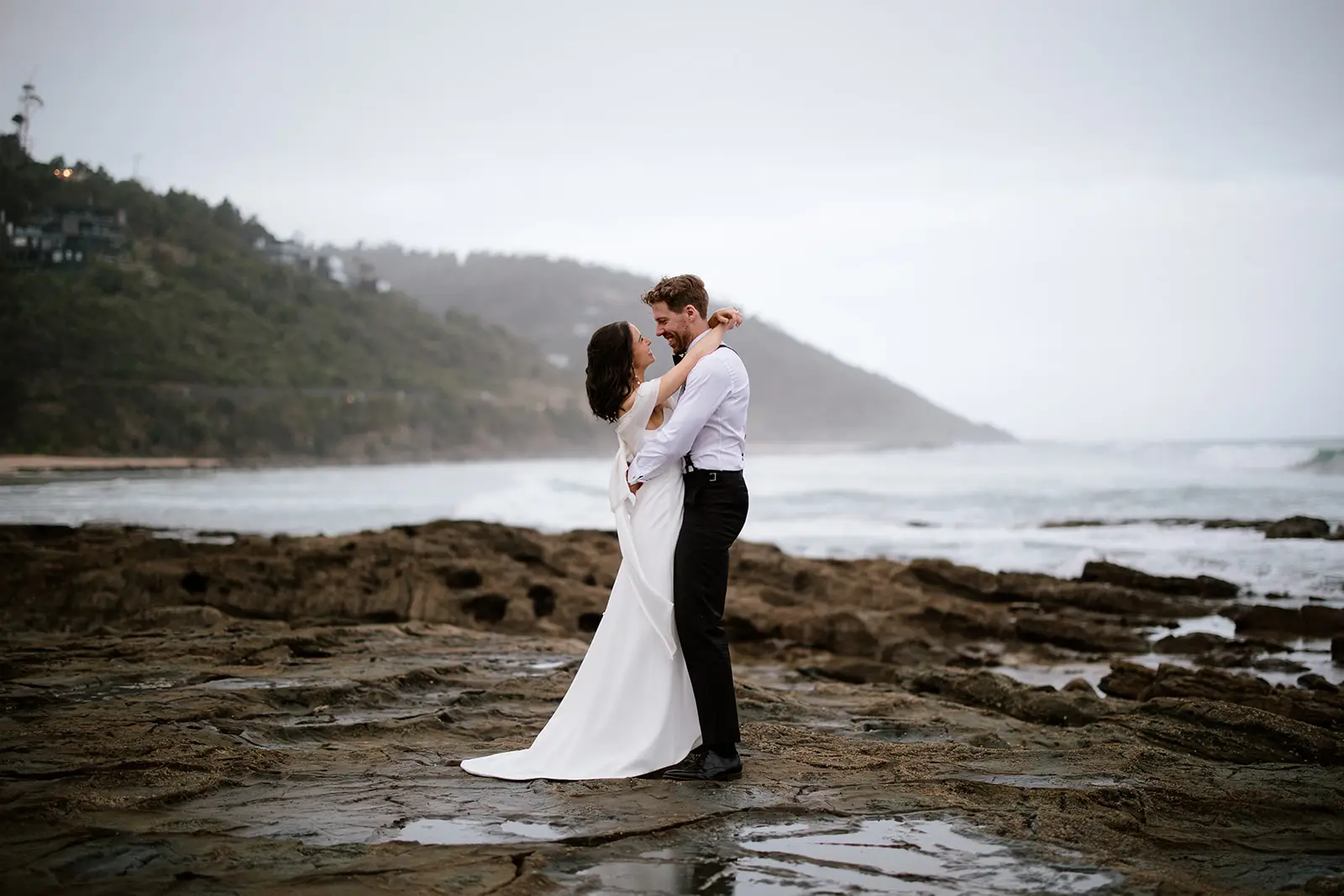 Couple sharing a quiet moment at their wedding reception