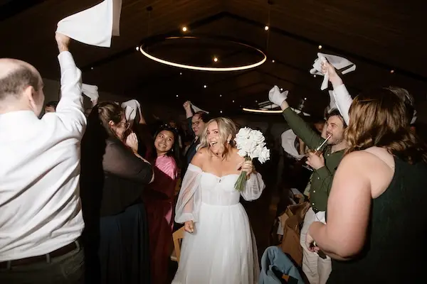 Wedding couple embracing during golden hour portrait session