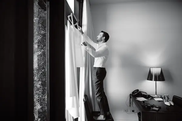 Intimate wedding ceremony moment captured in natural light