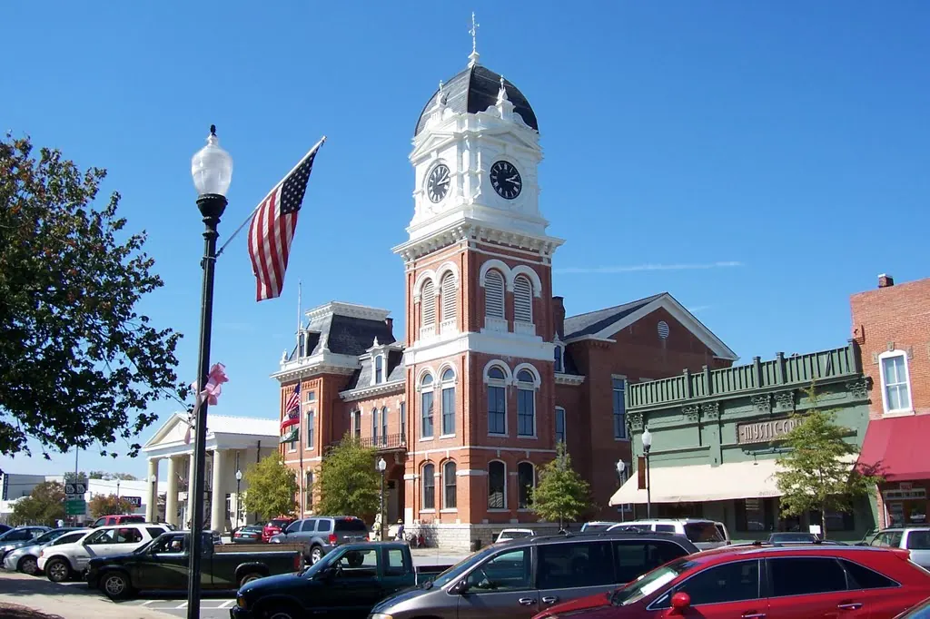 Historic Newton County Courthouse on the town square in Covington, Georgia