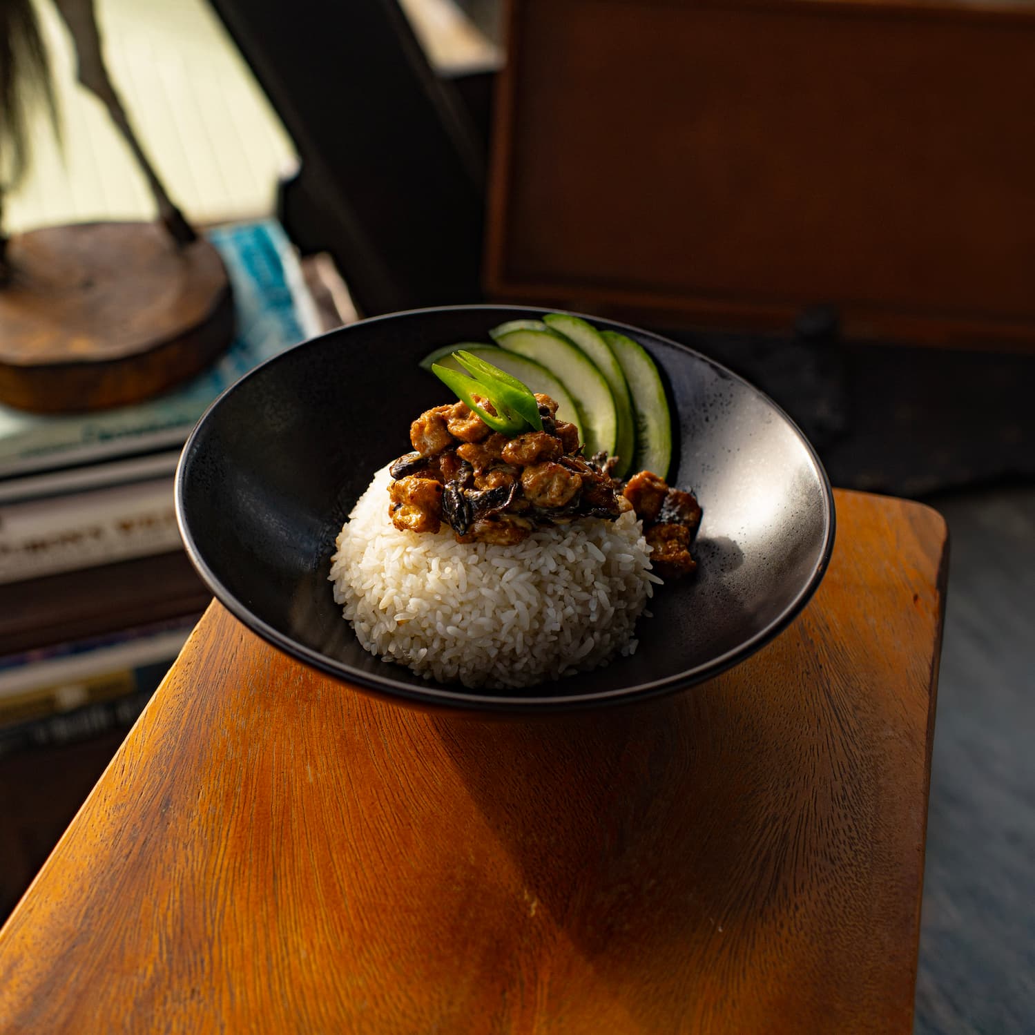 Mushroom tofu bowl