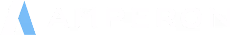 Amperon company white logo with stylized A icon representing energy intelligence and analytics