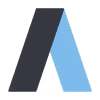 Amperon logo mark showing stylized A in black and light blue
