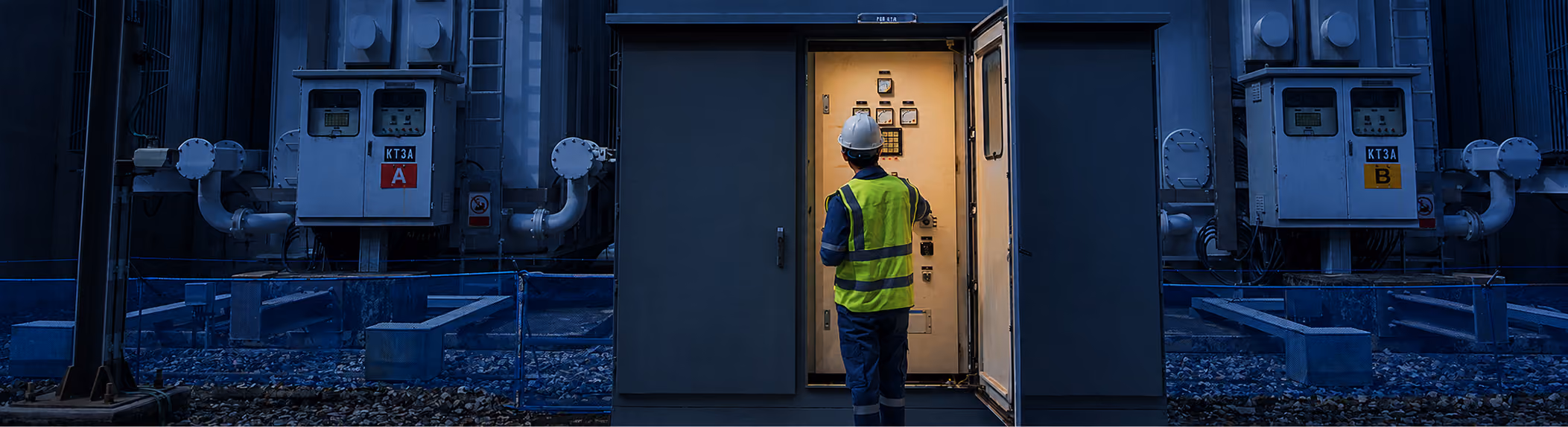 Energy manager checking electric infrastructure