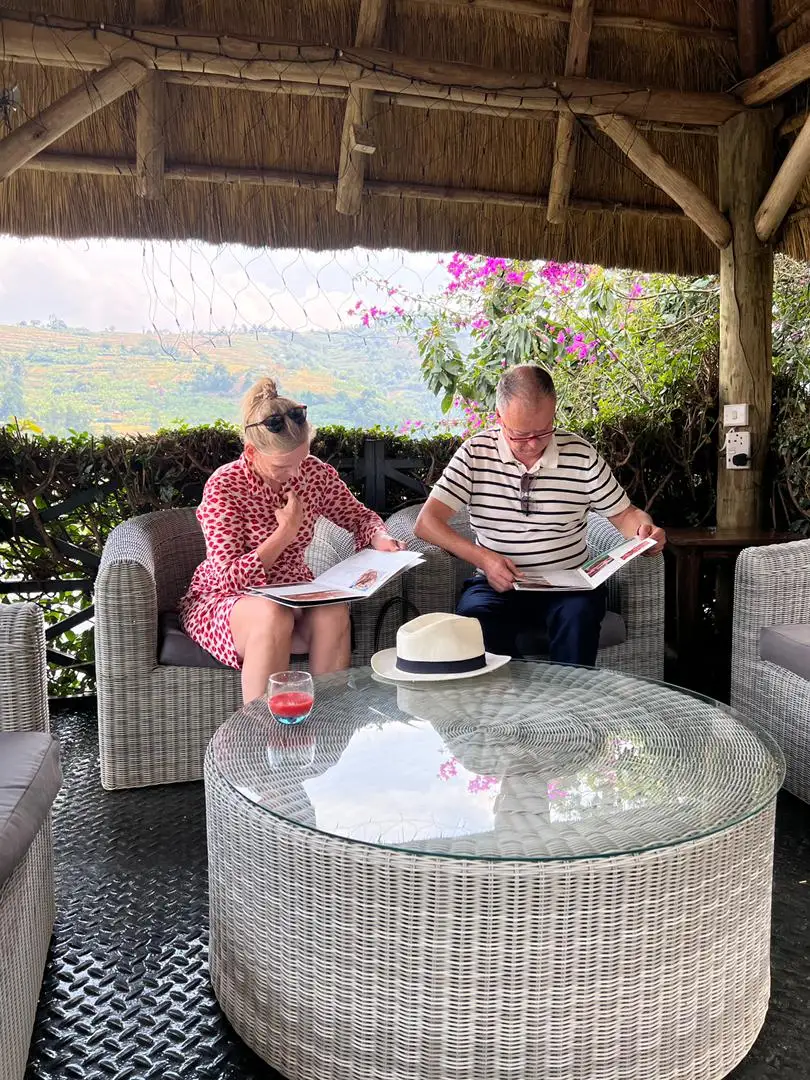 Our Irish guests traveled from Kigali to Uganda for the unforgettable thrill of coming face-to-face with a mountain gorilla in the misty rainforest.