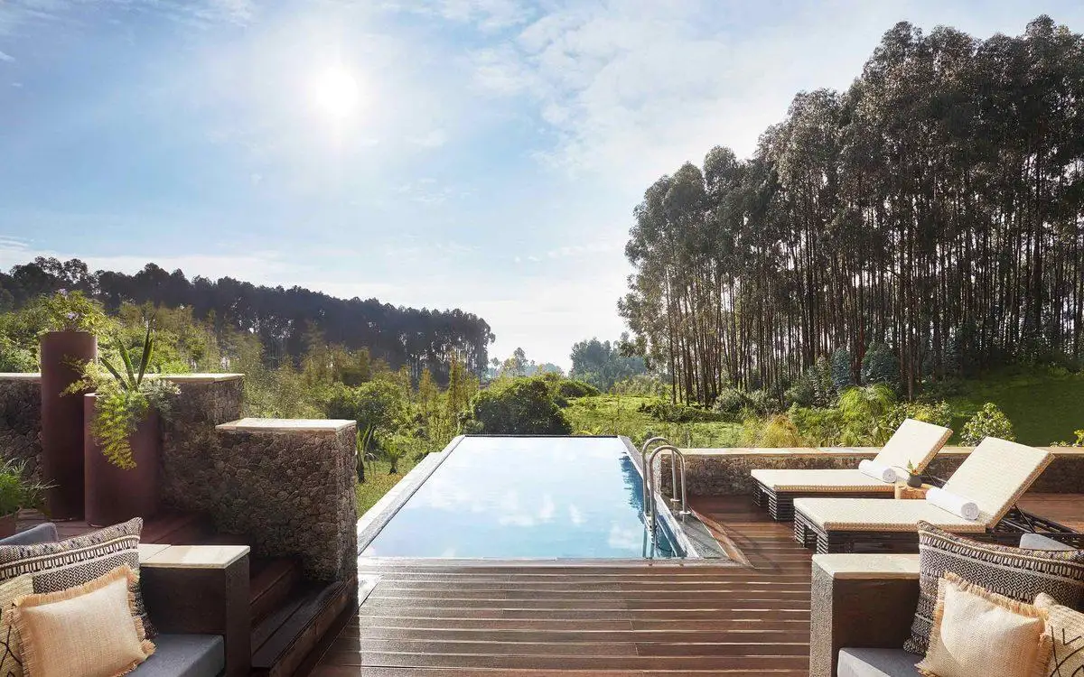 The Silverback suite pool and viewing deck at One&Only Gorilla’s Nest