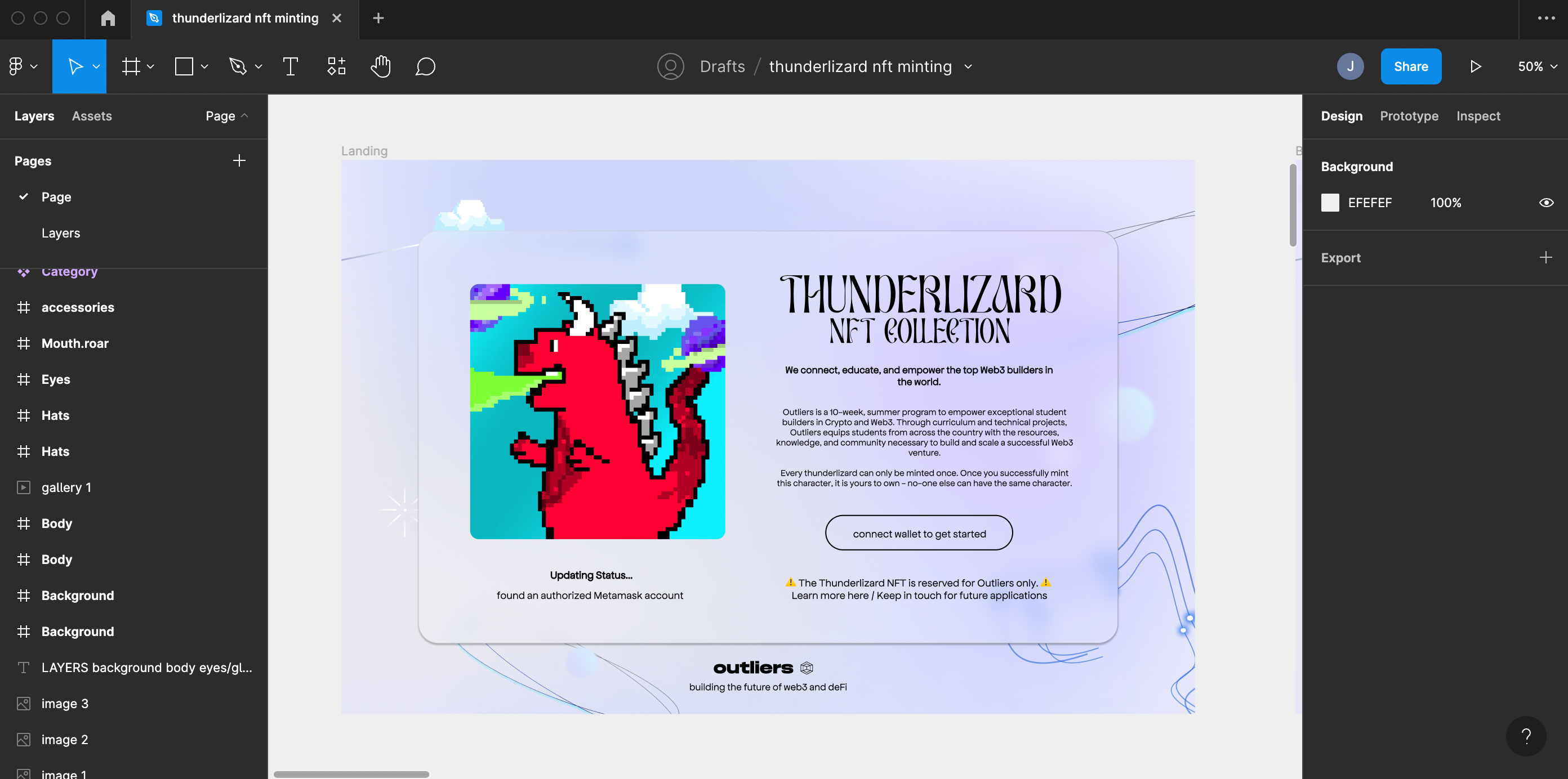 Figma screenshot of prototype